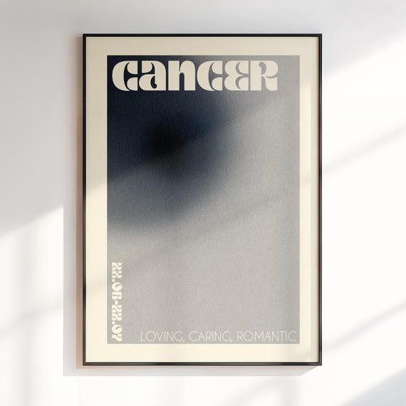 Cancer Gradient Aura Wall Art Gift For Zodiac Print Astrology Gifts