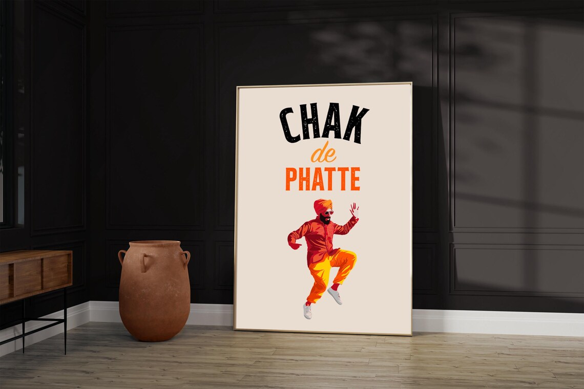 Bhangra Funny Poster, Desi Art Print