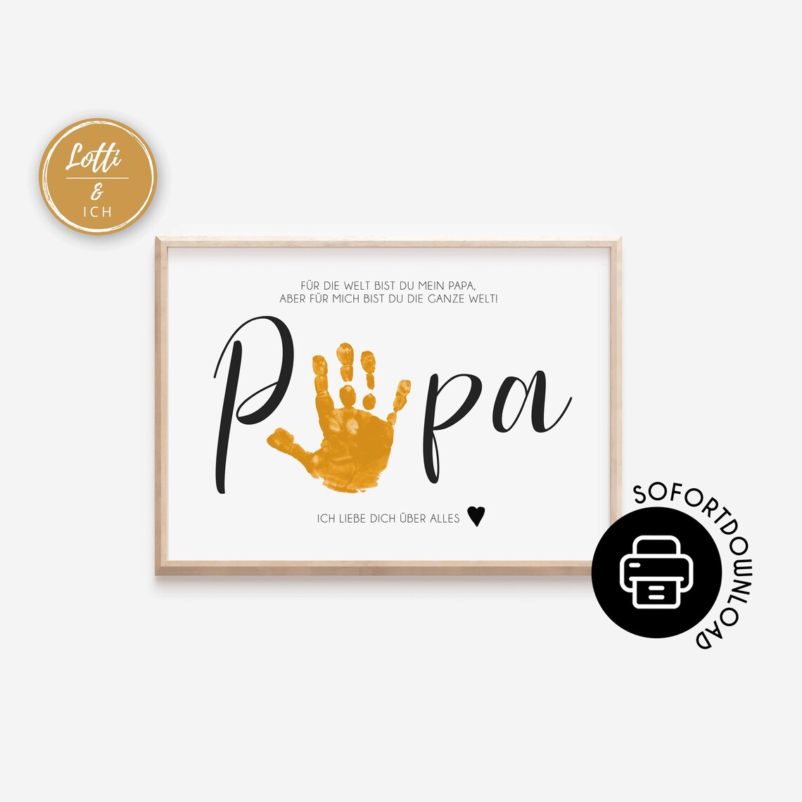 Father's Day Gift Handprint Template, Art Print - Image 3