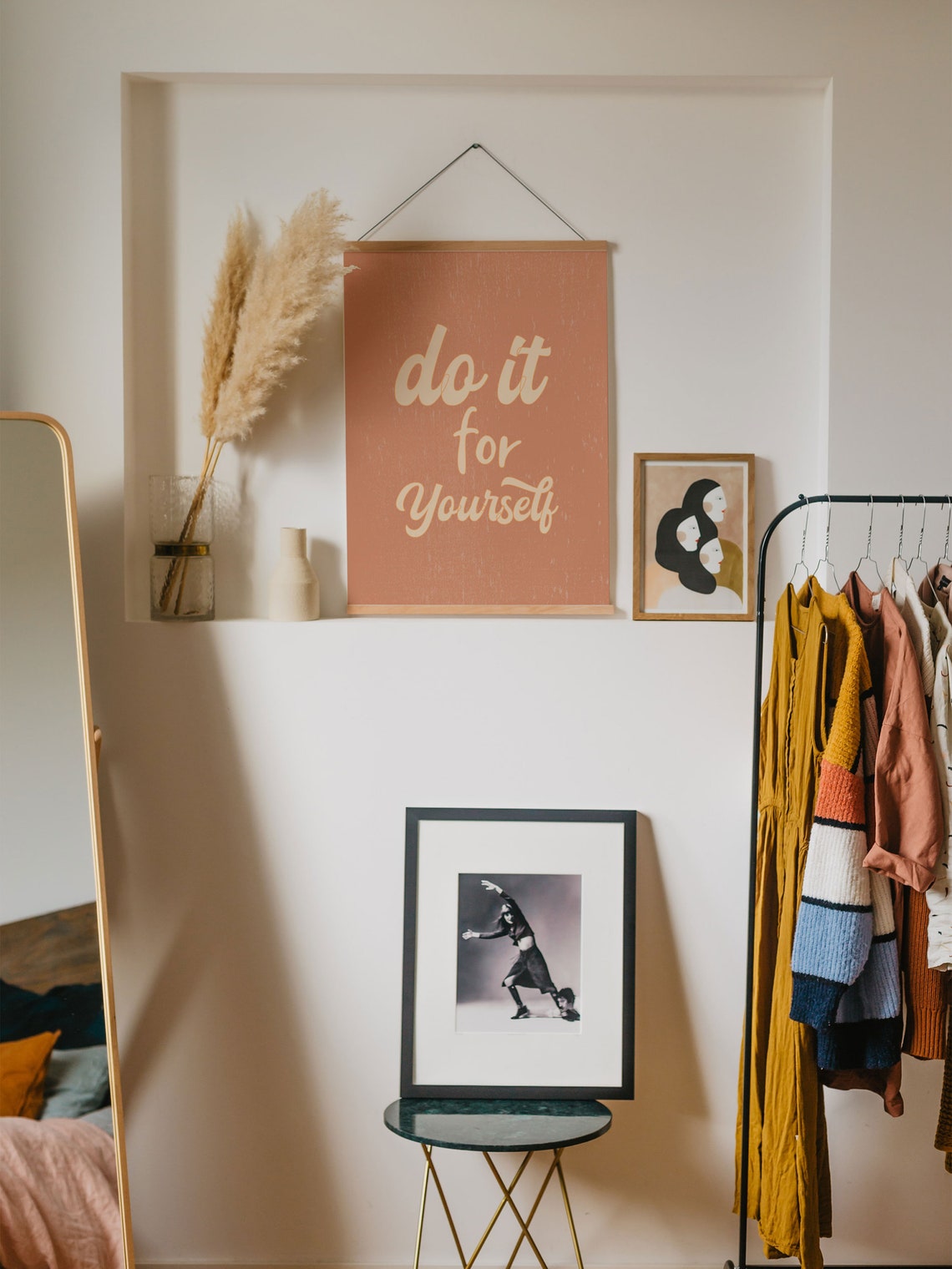 Do It for Yourself Terracotta Script Motivational Quote Wall Poster - Image 5