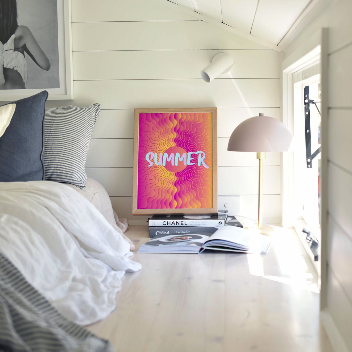 Summer Pastel Wavy Psychedelic Sunburst Word Tropical Art Poster - Image 4
