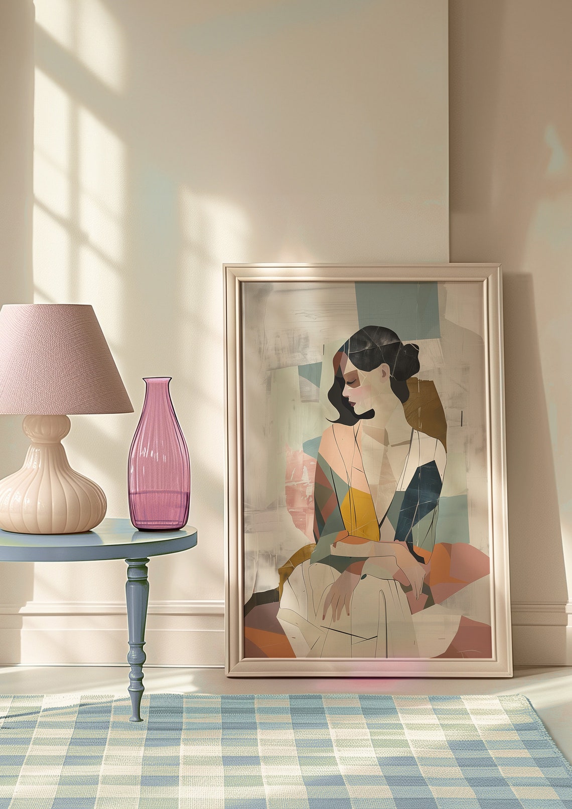 Modern Abstract Art Woman Portrait Print Boho Poster Feminine Geometric Portrait Minimalist Contemporary Home Decor - Image 7
