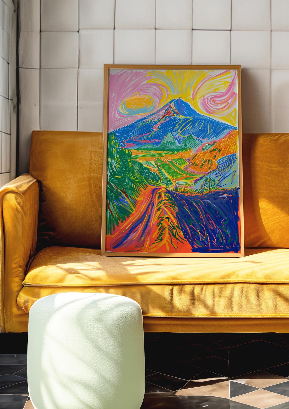 Colorful Mountain Landscape Art Print Modern Wall Decor Vibrant And Fun Home Decor Nature Themed Art Abstract Mountain Painting - Image 4