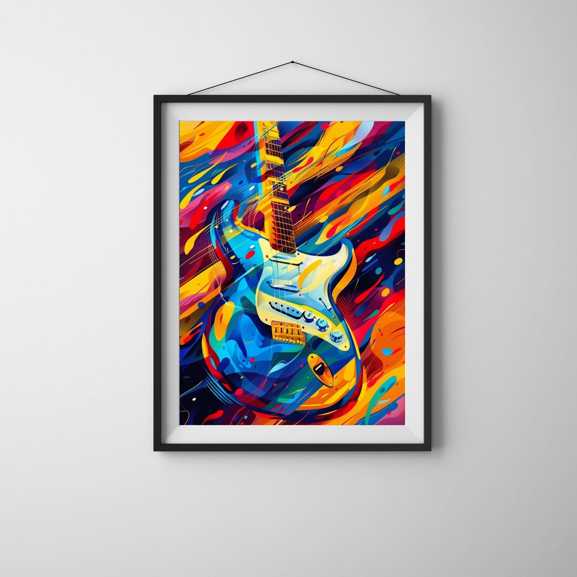 Colorful Rainbow Electric Guitar Pop Art Music Lovers Poster - Image 7