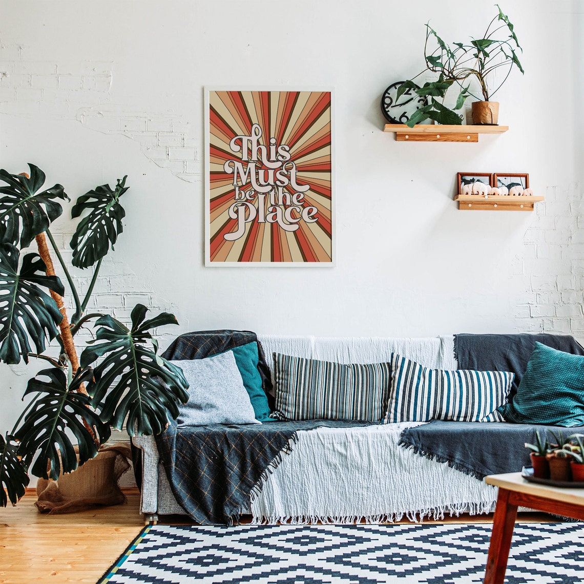 This Must Be the Place Retro Sunburst Lyric Typography Wall Poster - Image 8