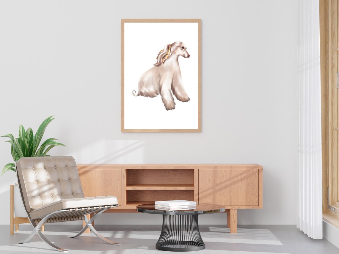 Afghan Hound Watercolor Painting Elegant Dog Portrait Pet Lover Poster - Image 4