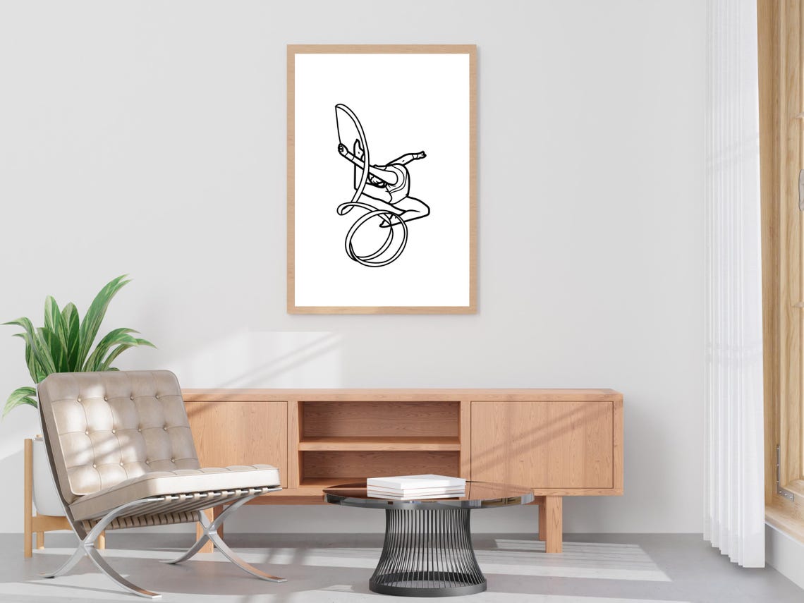 Rhythmic Gymnast Ribbon Dance Elegant Line Art Sports Poster - Image 4