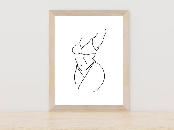 Nude Bikini Female Line Art Abstract Woman Line Art Minimalist Line Drawing Woman One Line Drawing Woman Modern Line Art Woman Body Art