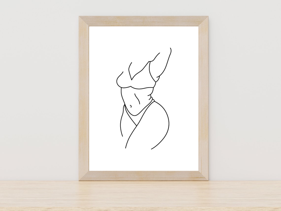 Nude Bikini Female Line Art Abstract Woman Line Art Minimalist Line Drawing Woman One Line Drawing Woman Modern Line Art Woman Body Art