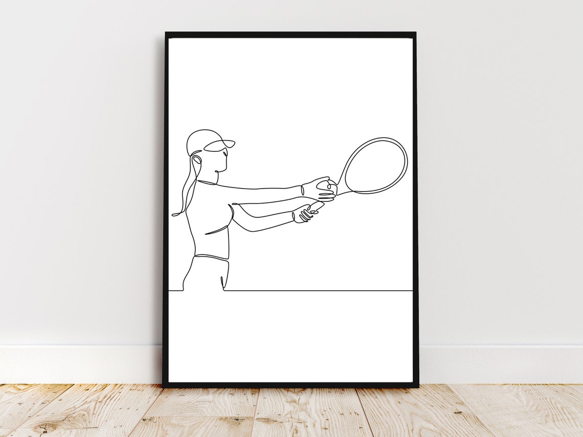 Female Tennis Player Wall Art Tennis Lover Art Print Preppy Tennis Club Tennis Player Poster Tennis Print Woman Tennis Player Artwork - Image 4