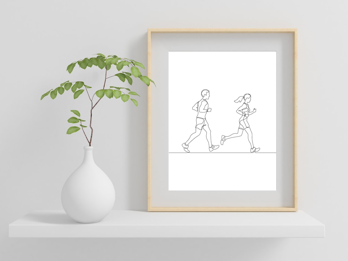 Minimalist Running Line Art, Sport Art Print - Image 2