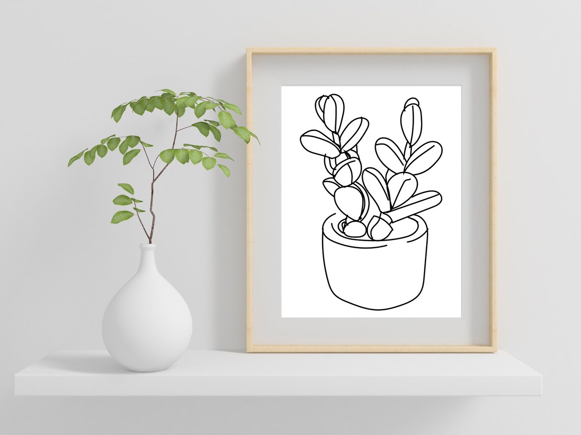 Plant Line Drawing Botanical Wall Art, Minimal Art Print - Image 2