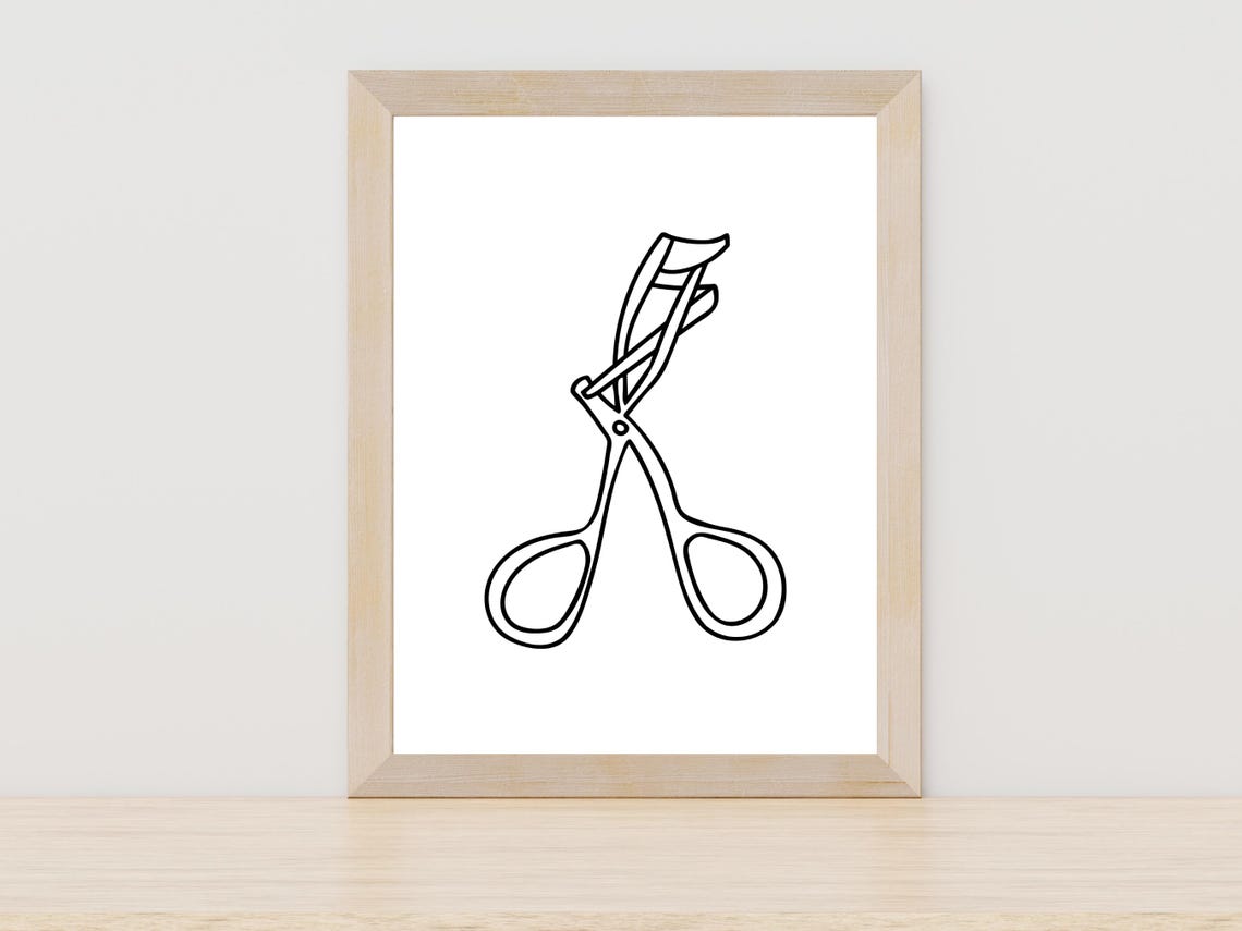 Eyelash Curler Line Art Minimalist Beauty Salon Vanity Decor Poster