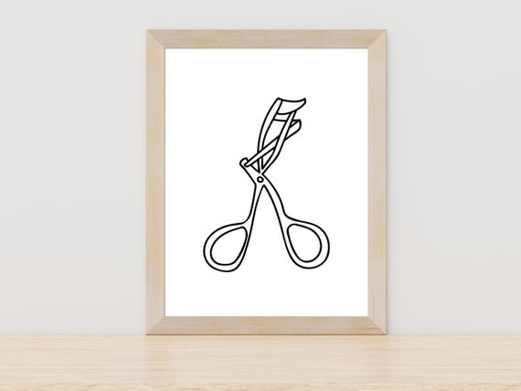 Eyelash Curler Line Art Makeup Wall Art Eyelash Curler Wall Art Makeup Wall Decor Fashion Line Art Bathroom Wall Art Makeup Artwork