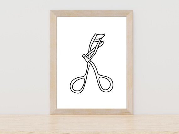 Eyelash Curler Line Art Minimalist Beauty Salon Vanity Decor Poster