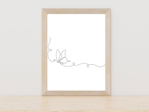 Butterfly Line Drawing Botanical Wall Art Minimalist Butterfly Wall Art Butterfly Continuous One Line Drawing Butterflies Wall Art Nursery