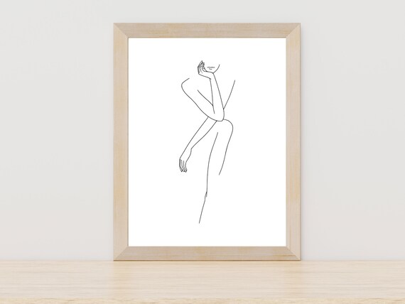 Abstract Woman Seated Minimalist Line Art Feminine Wall Poster