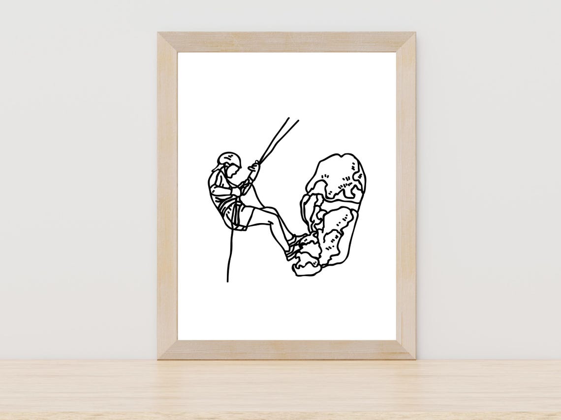 Rock Climber One Line Art Adventure Sport Outdoor Decor Wall Art