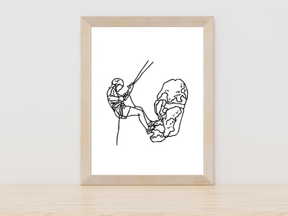 Rock Climber One Line Art Adventure Sport Outdoor Decor Wall Art