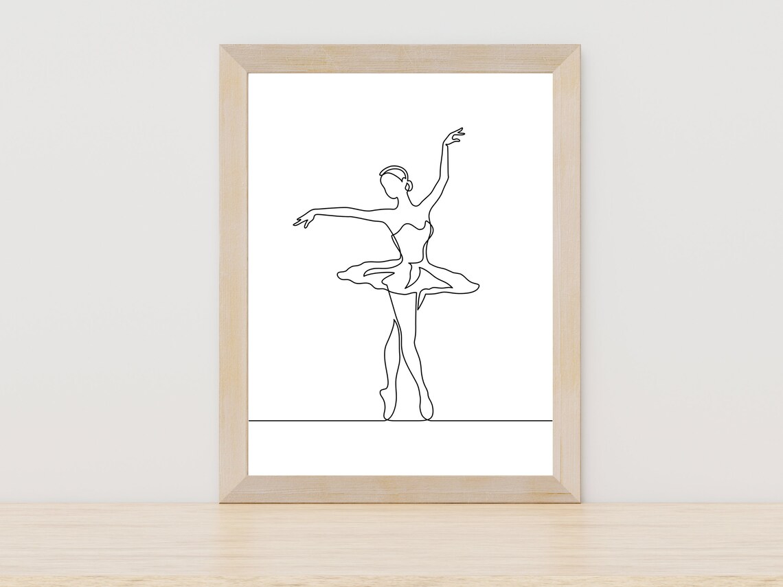Ballerina Simple Line Art Ballet Pose Art Print
