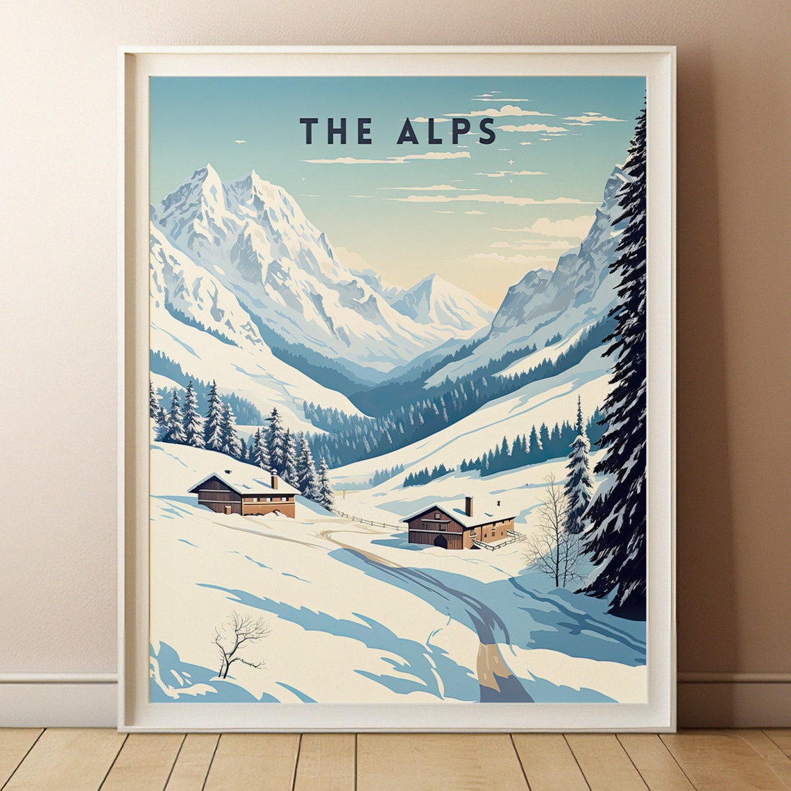 Alps Travel Print Alps Poster Wall Art Austria Vintage Poster Travel Poster Europe Poster Bavarian Alps France Travel Poster Les Alpes - Image 3