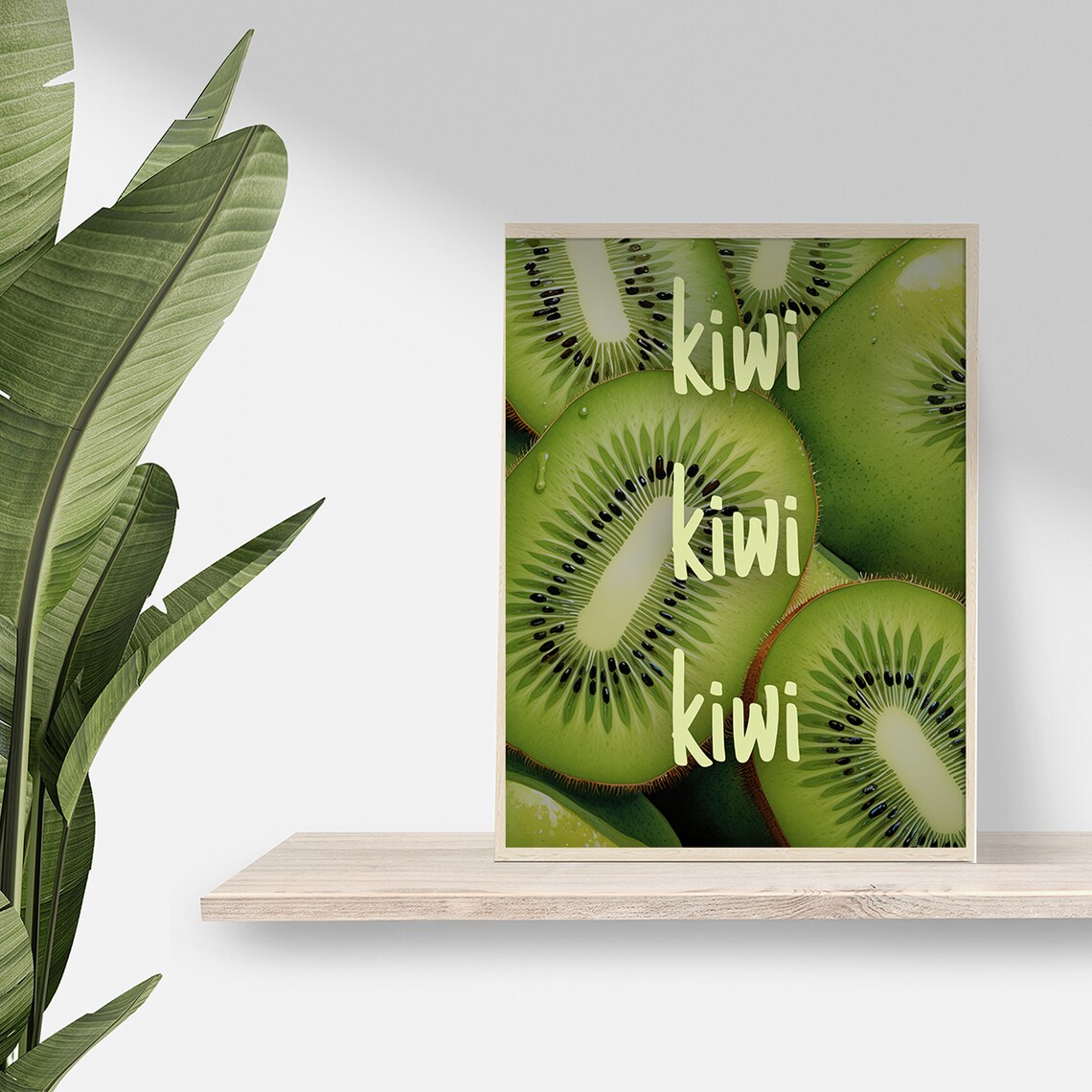 Kiwi Fruit Slice Macro Green Juicy Kitchen Botanical Art Poster - Image 3