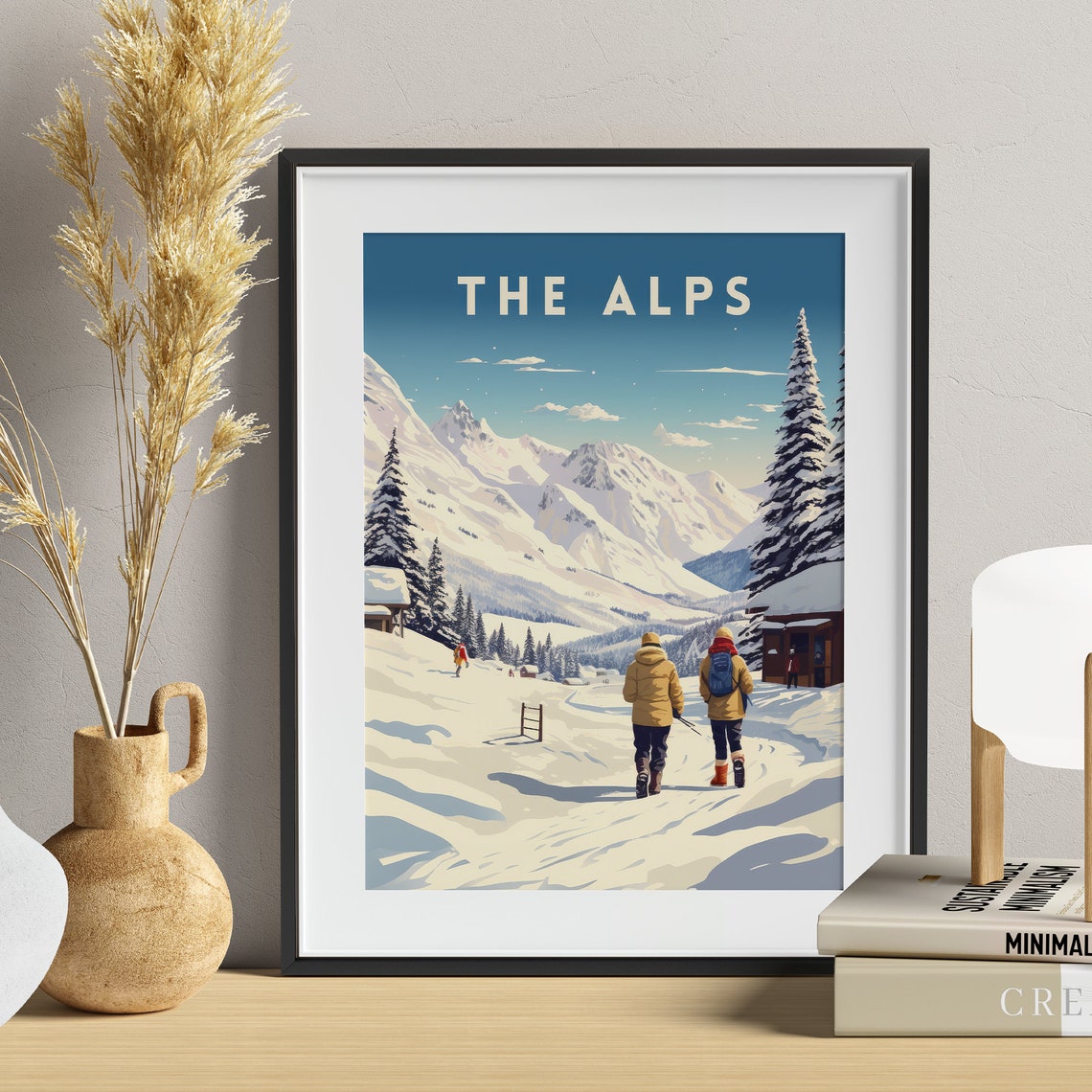 Alps Travel Print Alps Poster Wall Art Austria Vintage Poster Travel Poster Europe Poster Bavarian Alps France Travel Poster Les Alpes - Image 2