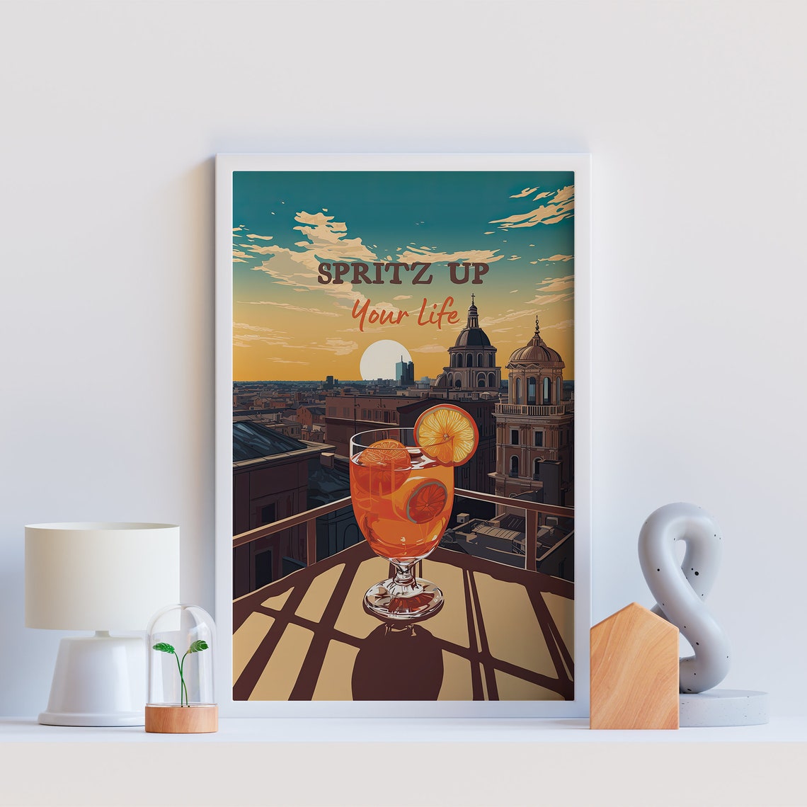 Spritz Up Your Life Aperol Cocktail Sunset Rooftop Bar Poster - Image 4