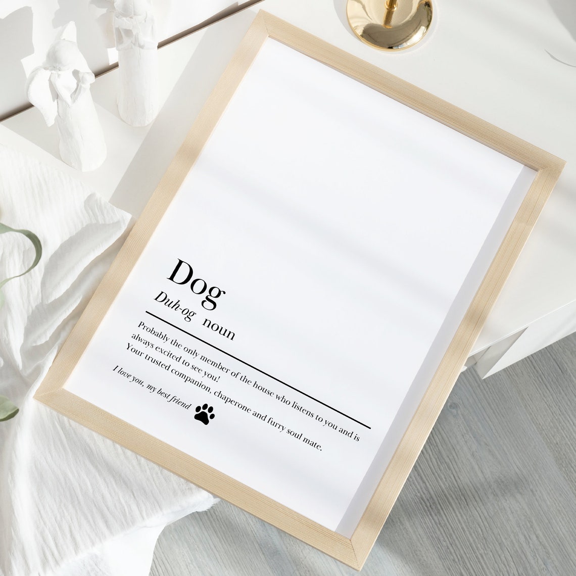 Dog Definition Dictionary Style Noun Sentimental Gift Poster - Image 3