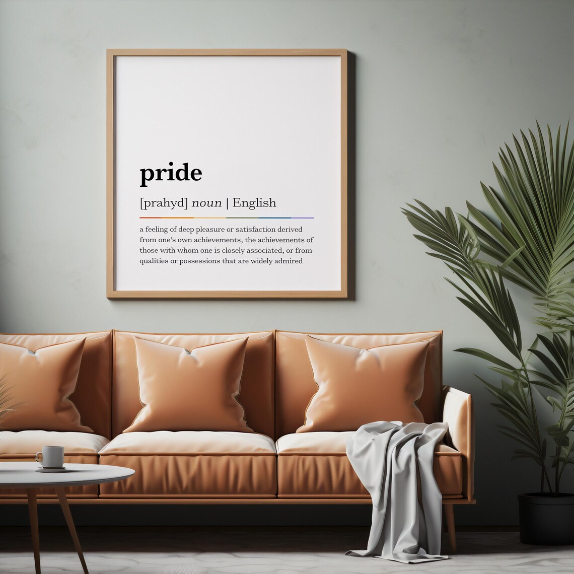 Pride Dictionary Definition Rainbow Line Noun English Poster - Image 4