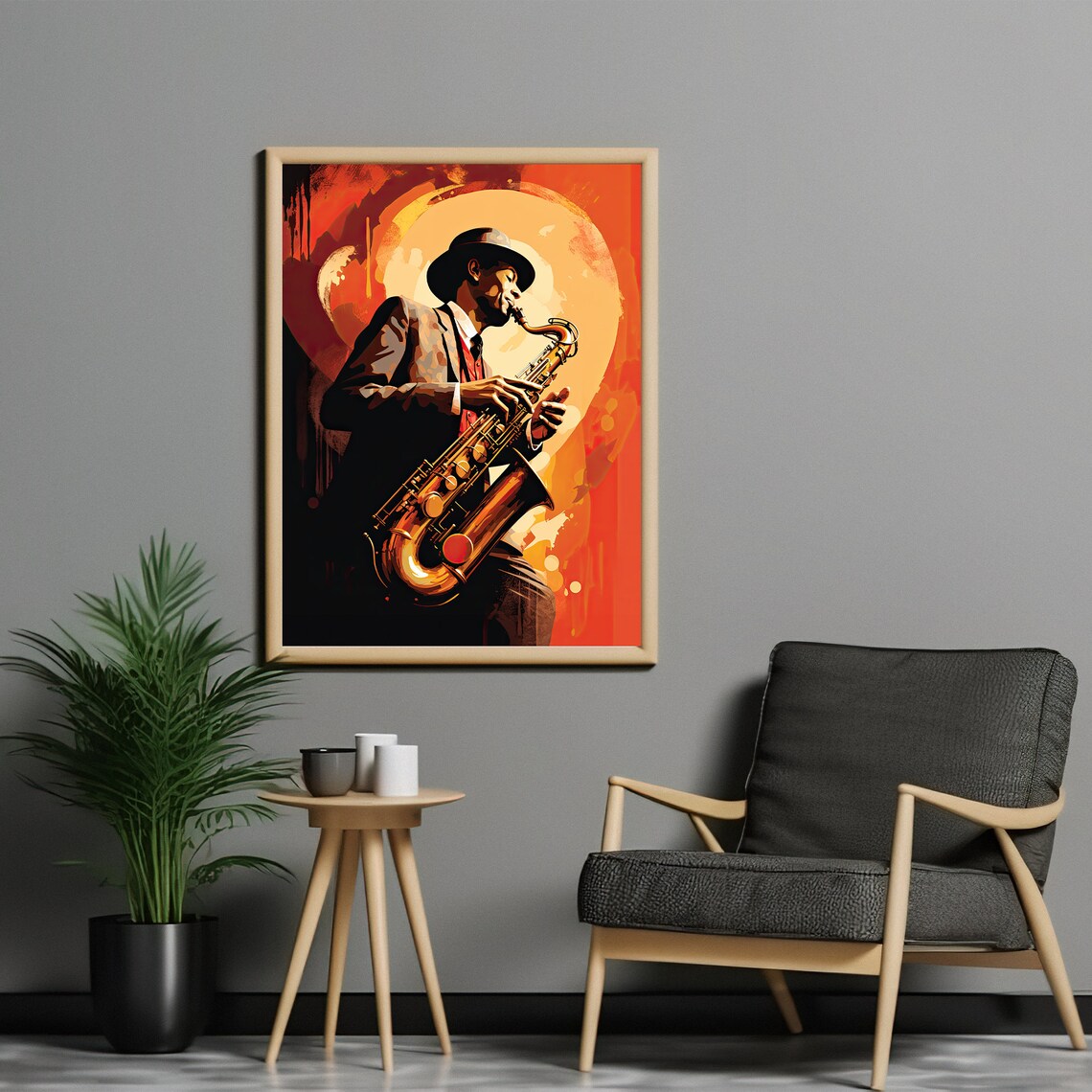 Saxophone Poster, Retro Jazz Music Art Print - Image 4