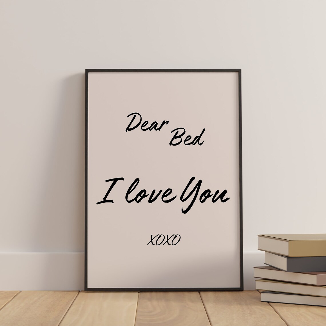 Dear Bed I Love You XOXO Script Typography Bedroom Decor Poster - Image 4