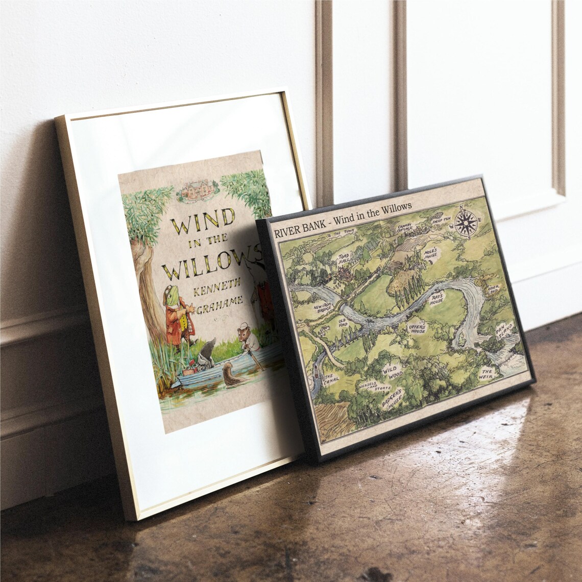 River Bank Illustrative Map, Vintage Nursery Decor - Image 3