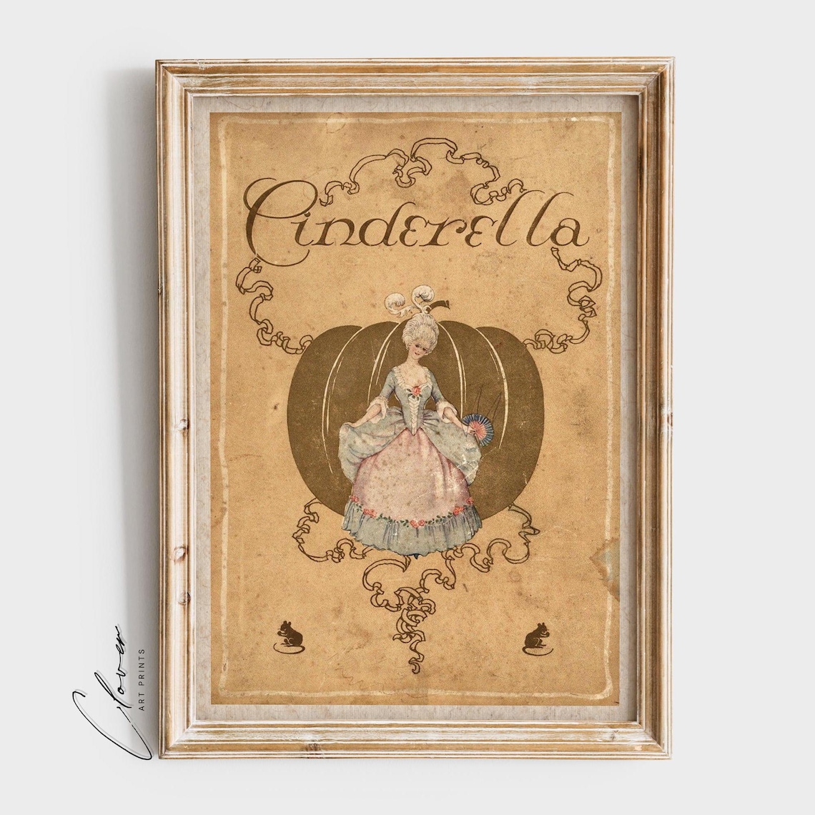 Vintage Cinderella Story Book Cover Fairy Tale Classic Art Print