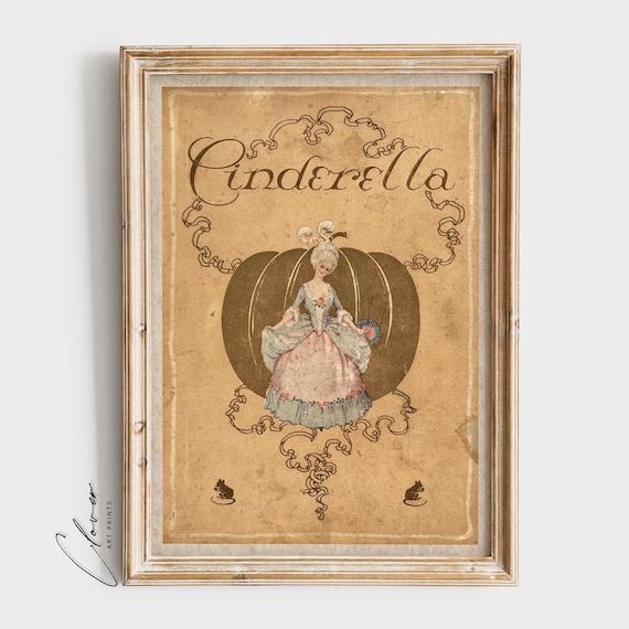 Vintage Cinderella Story Book Cover Fairy Tale Classic Art Print