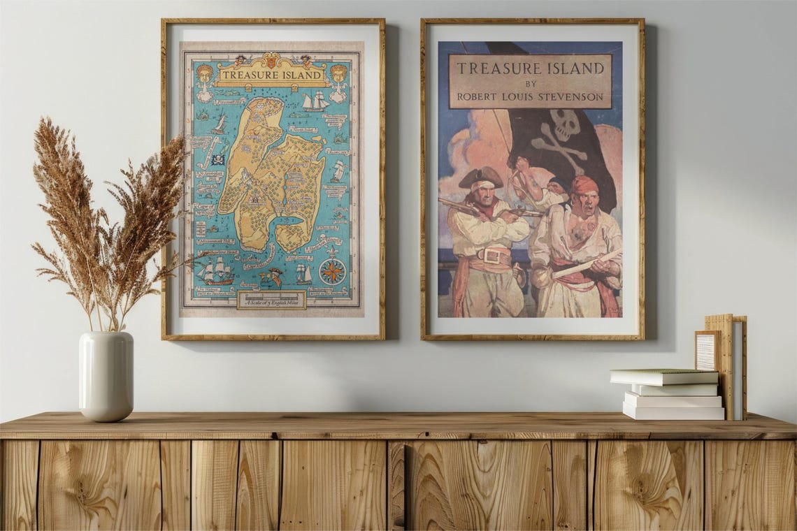 Treasure Island by Robert Louis Stevenson Pirate Book Cover Poster - Image 3