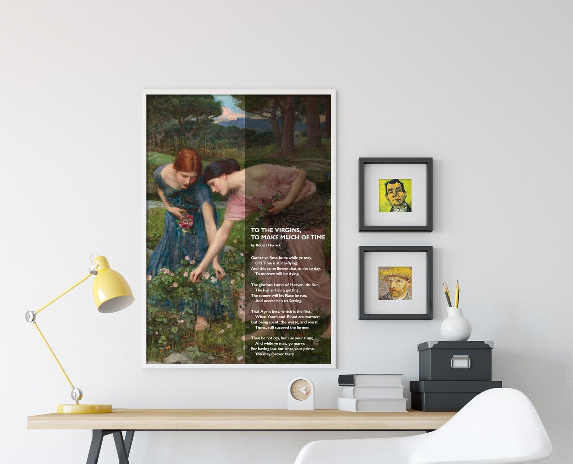 Robert Herrick Poem To The Virgins Art Print - Image 3