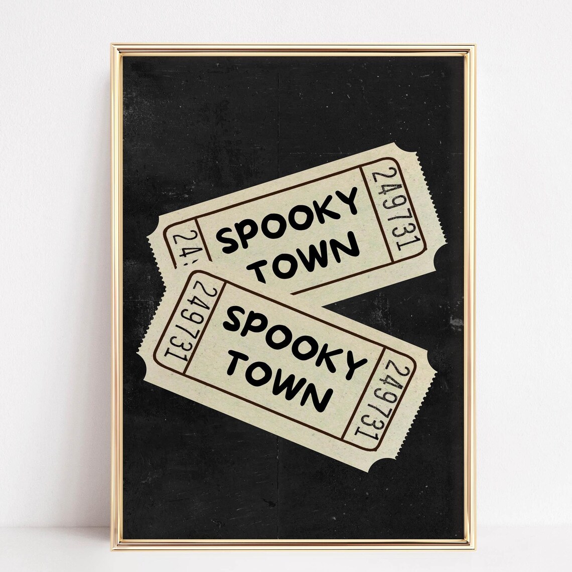 Spooky Town Vintage Ticket Stubs Halloween Party Decor Poster