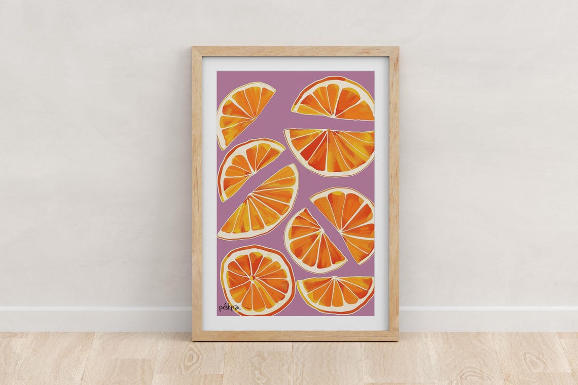 Orange Print Art Print, Citrus Kitchen Decor