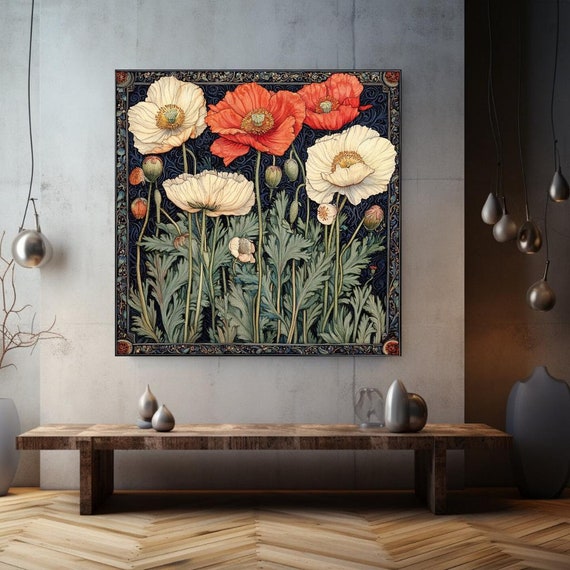 William Morris Floral Wall Art Print, Vintage Decor