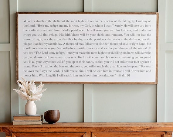 Psalm 91 Scripture Wall Art Print, Christian Decor