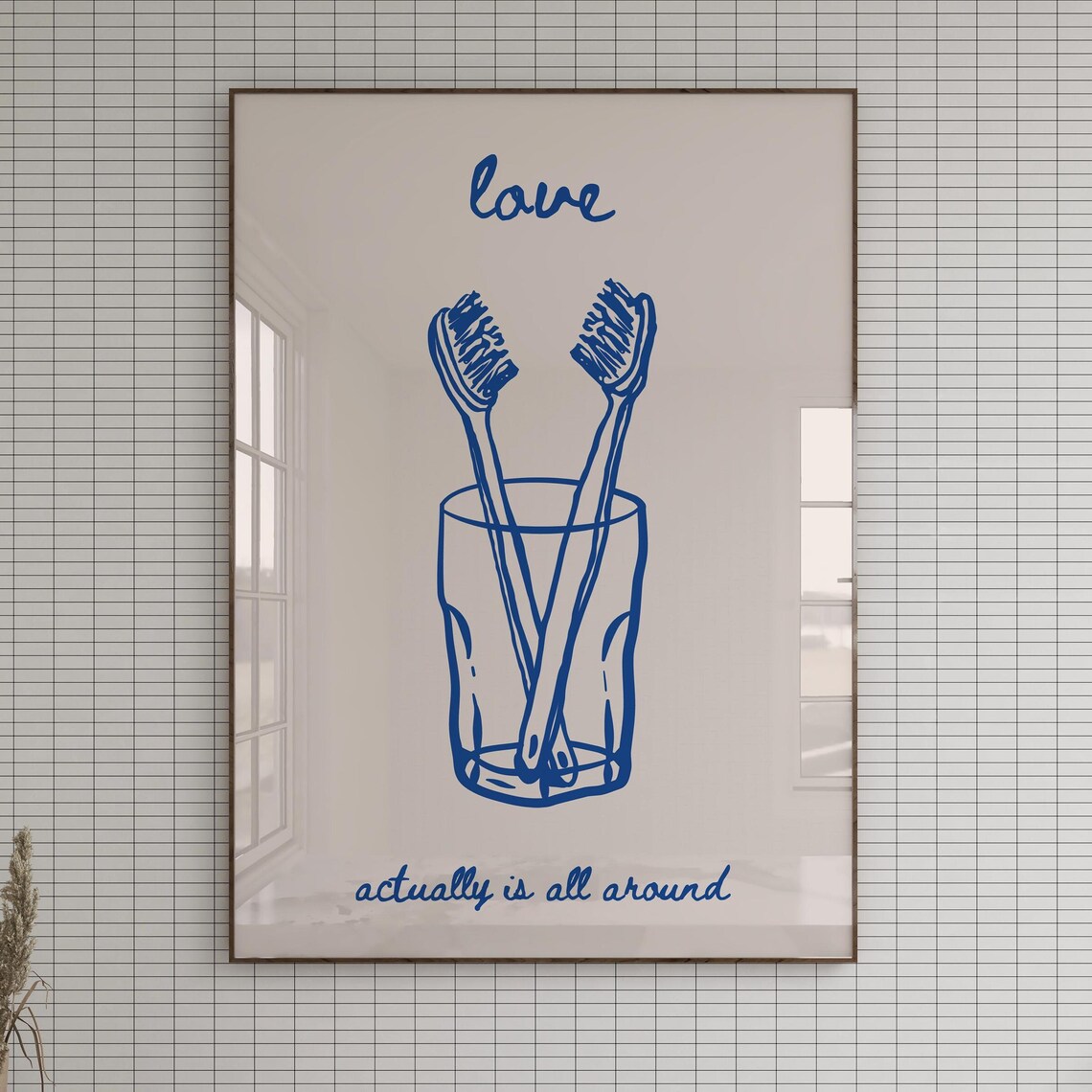 Love Actually Is All Around Retro Bathroom Art Print