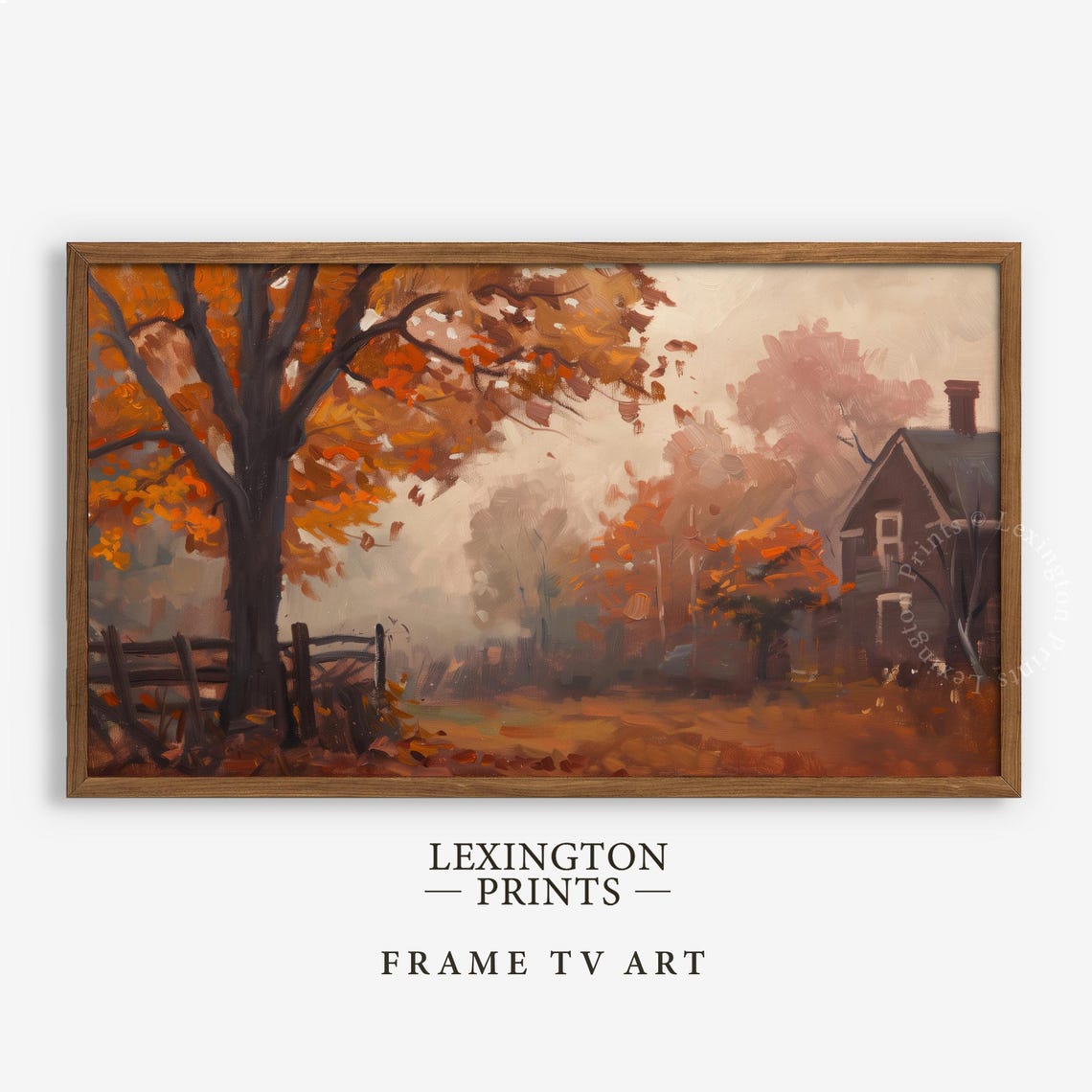 Dark Foggy Fall Tv Art Frame Tv Art Fall Tv Art Autumn Tv Art Vintage Landscape Painting Fall Home Decor Forest Tv Art 886 - Image 5
