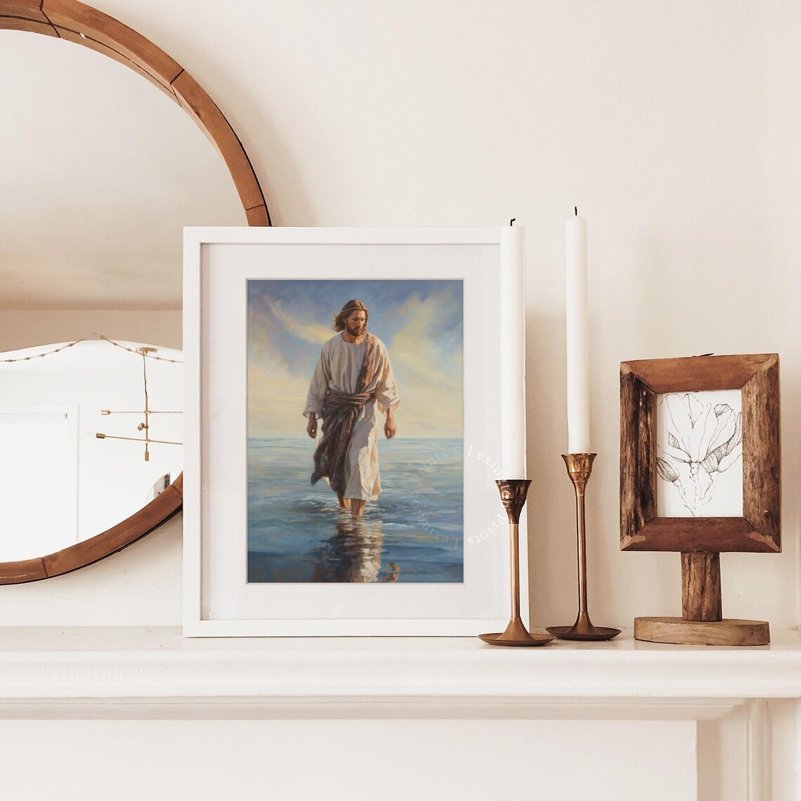 Jesus Walking On Water Christian Ocean Faith Miracle Painting Poster - Image 6