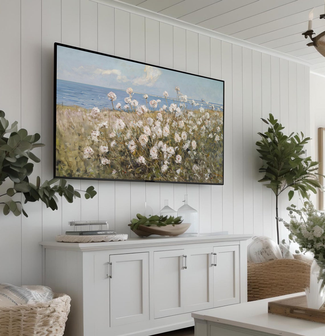 Summer Wildflower Tv Art Coastal Tv Art Frame Tv Art Summer Tv Art Wildflower Art Beach Wall Art Vintage Spring Tv Art Floral 684 - Image 4