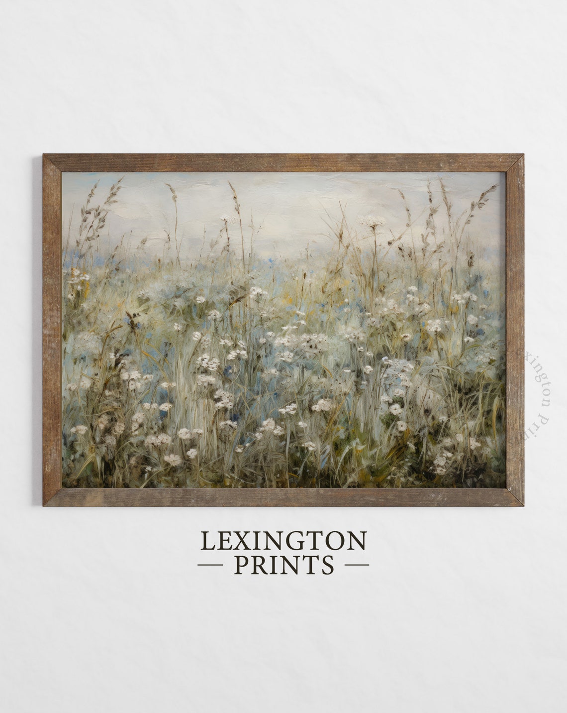 Sage Wildflower Meadow Soft Botanical Impressionist Landscape Poster - Image 6