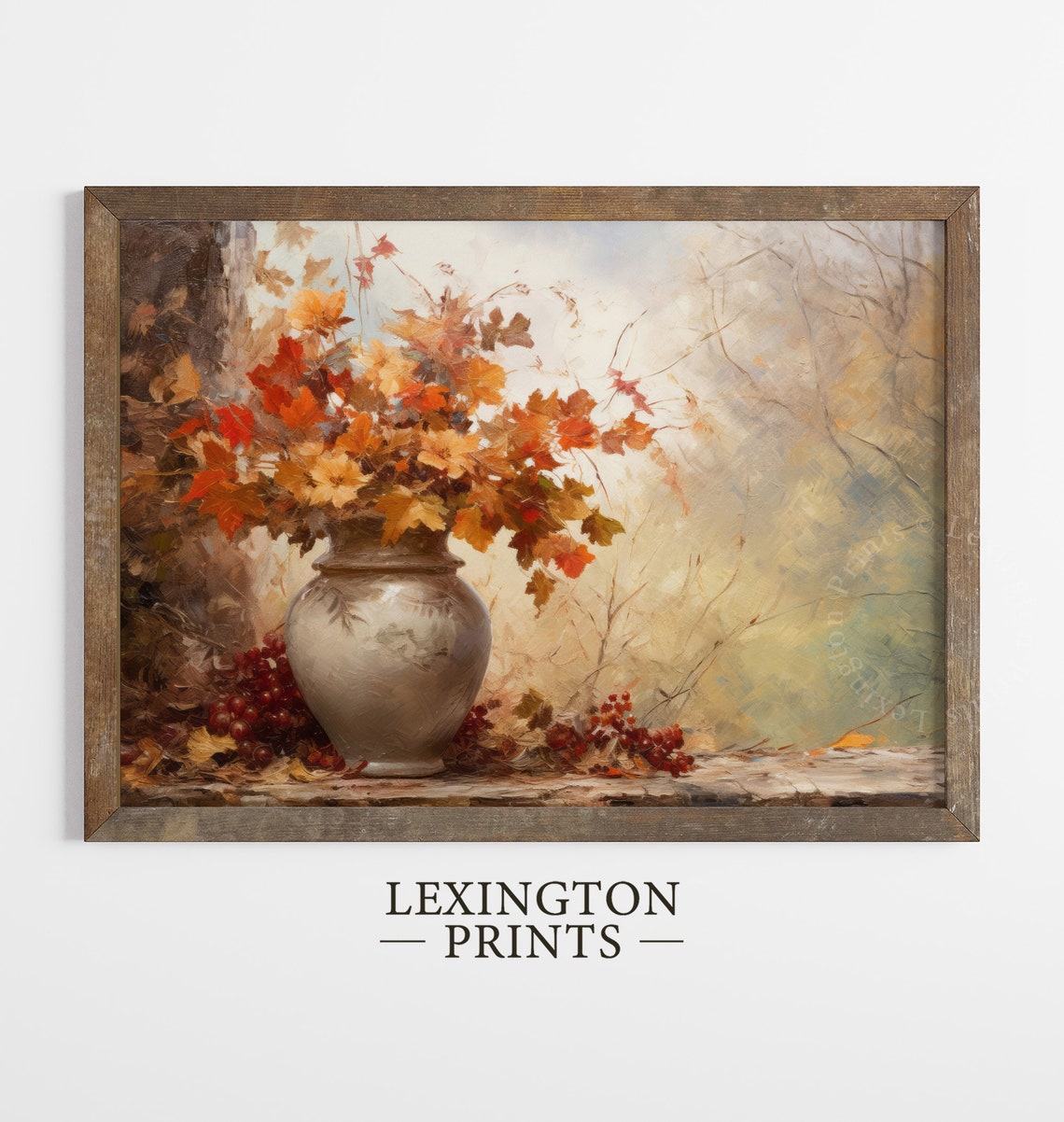 Autumn Leaf Bouquet in Vase Fall Harvest Floral Decor Poster - Image 8