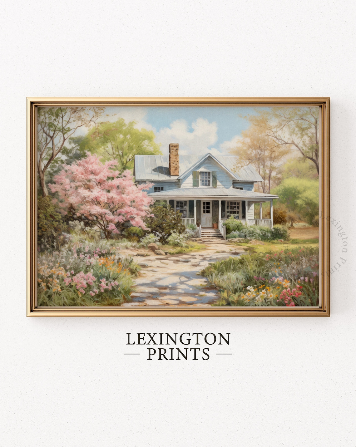 Spring Cottage Home Garden Bloom Vintage Farmhouse Porch Poster