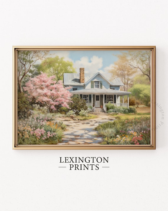 Spring Cottage Home Garden Bloom Vintage Farmhouse Porch Poster