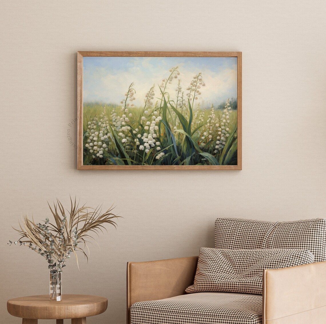 Lily Of The Valley White Bells Spring Field Soft Floral Painting Poster - Image 3